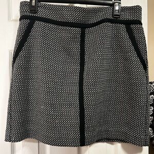 LOFT Black and White A-Line Skirt